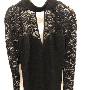 NWOT Bebe romper Black Lace/ Small